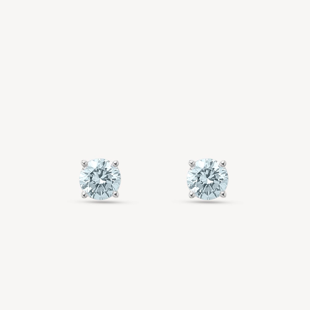 Floating Aquamarine Solitaire Stud Earrings 0.95ct Aquamarine