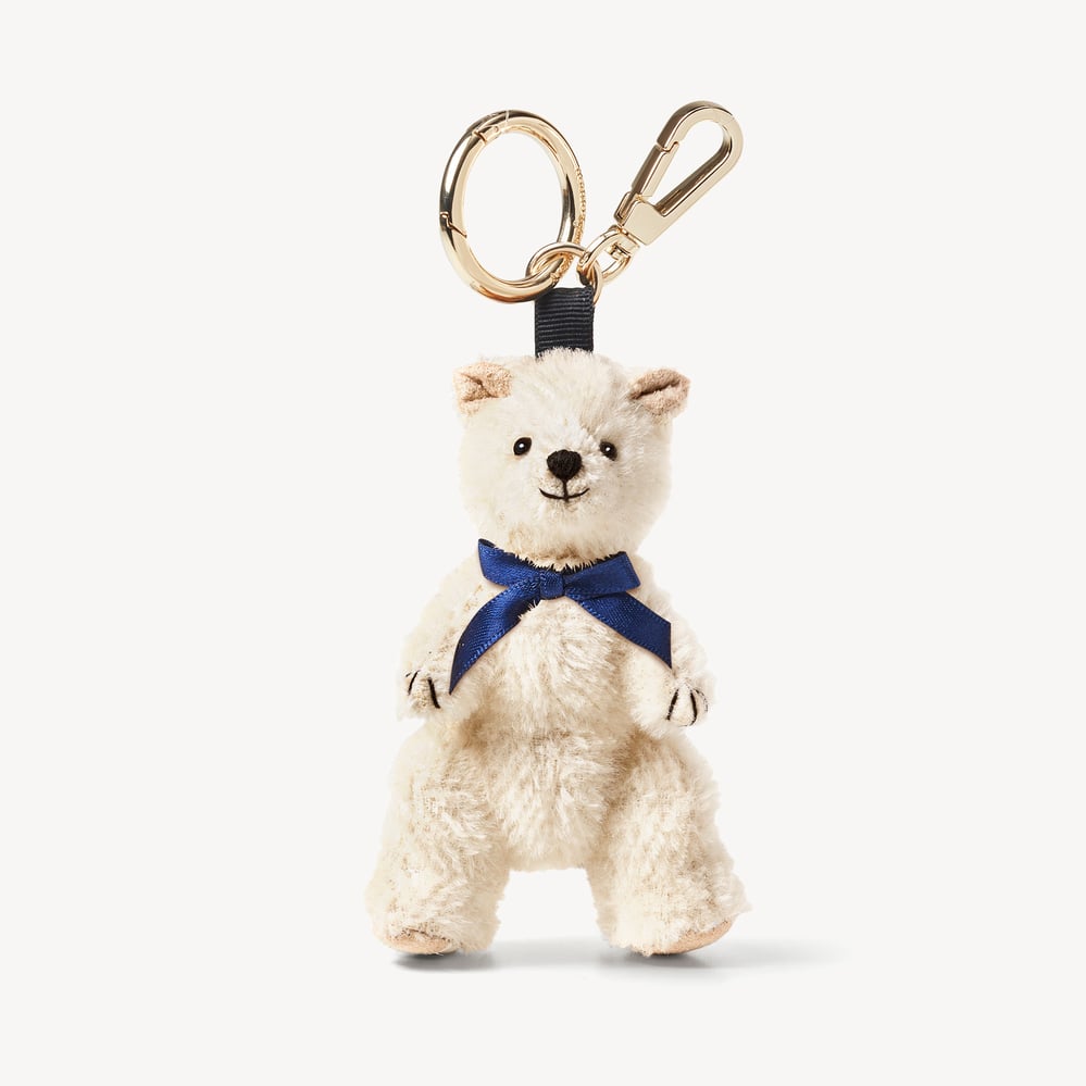 Peter Polar Bear Keyring Charm Mohair Polar Bear