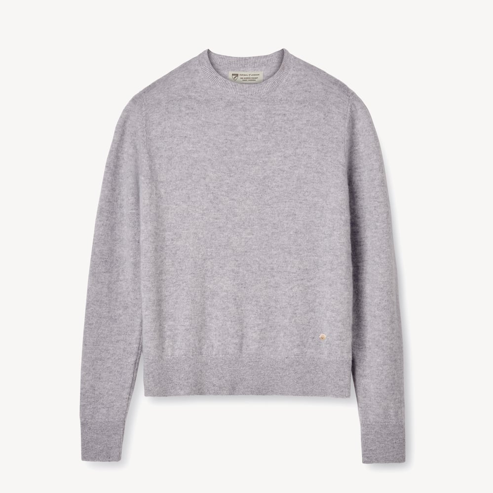 Women’s Crew Neck Cashmere Jumper Light Grey Melange