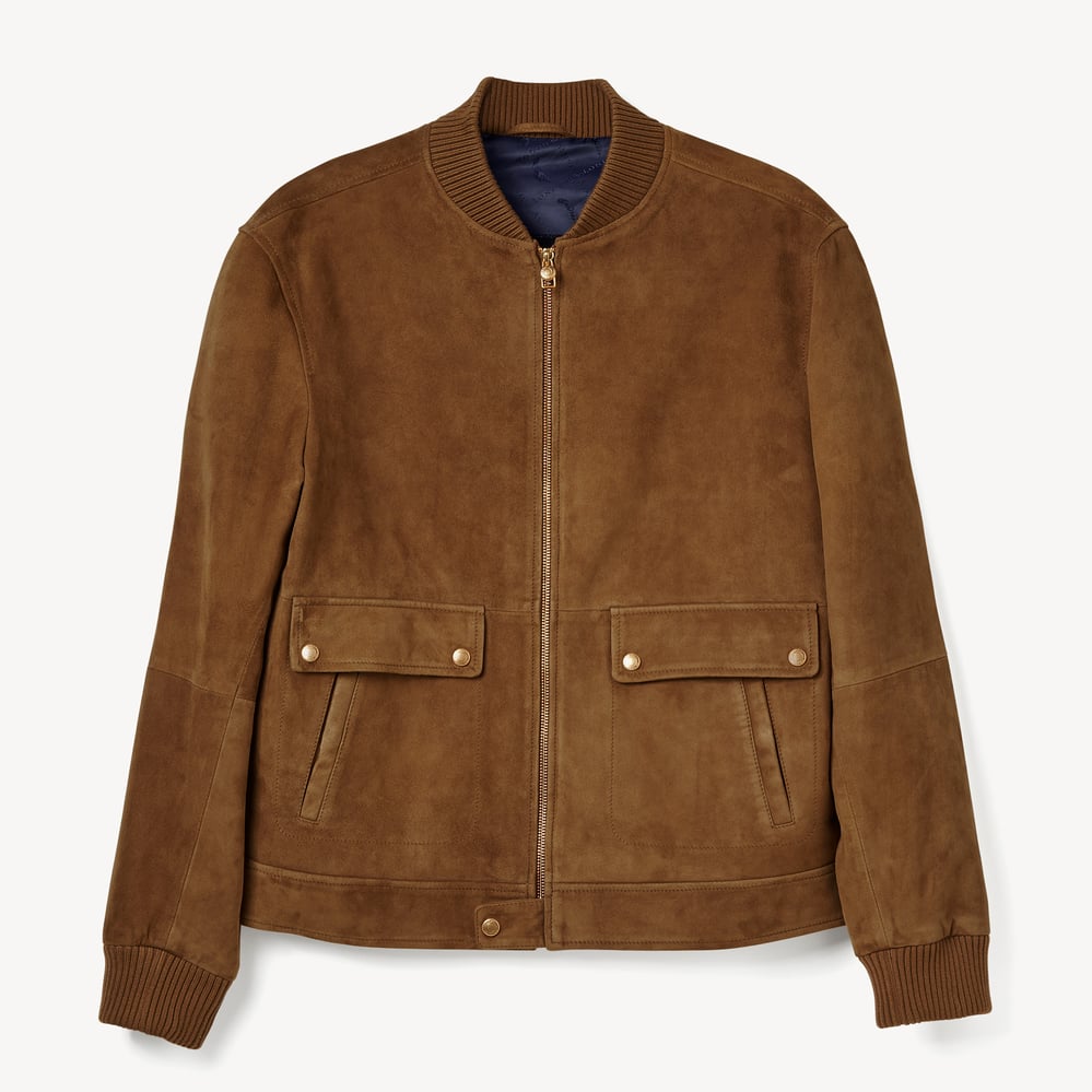 Aerodrome Suede Bomber Jacket Cognac Suede