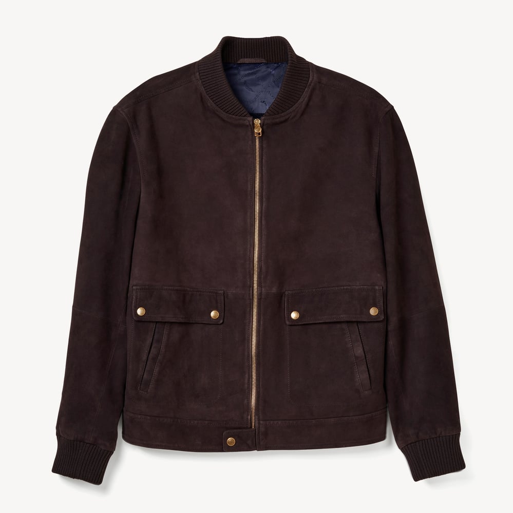 Aerodrome Suede Bomber Jacket Chocolate Suede