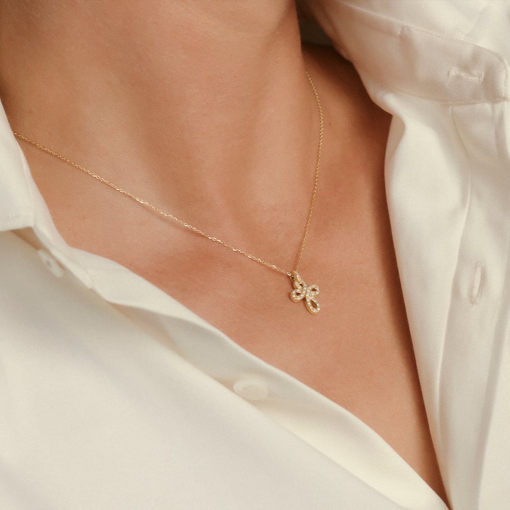 Diamond Chunky Cross Necklace 0.15ct Diamond