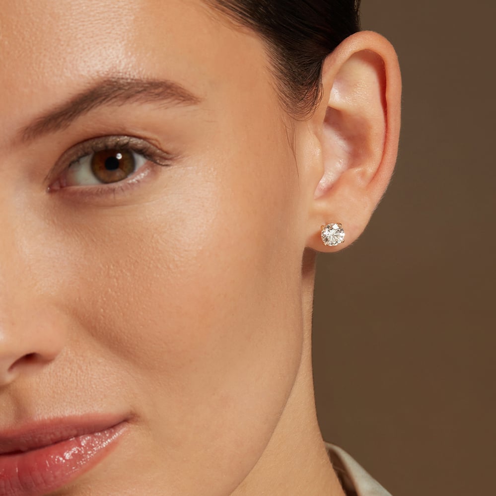 Floating Diamond 2ct Solitaire Stud Earrings 2ct Diamond