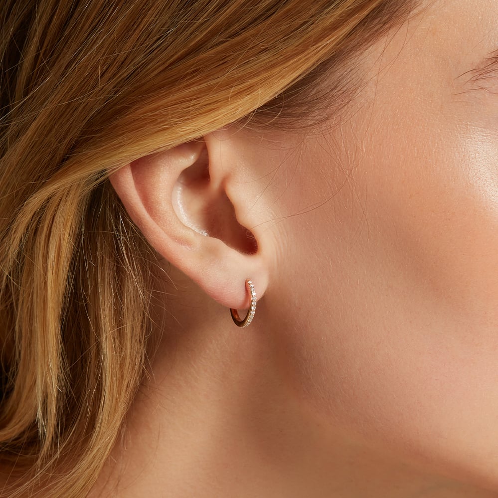 Eternity Hoop Earrings 0.17ct Diamond