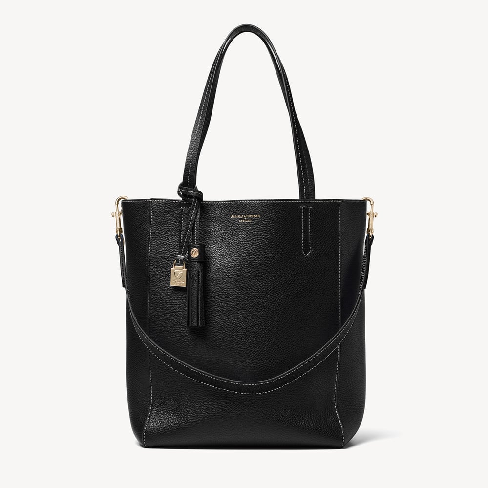 Soho Tote Black Milled Pebble