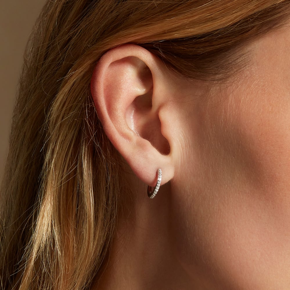 Eternity Hoop Earrings 0.17ct Diamond