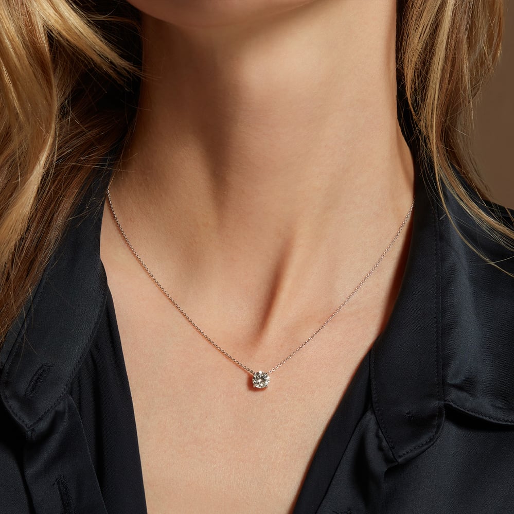 Floating Diamond 1ct Solitaire Necklace 1ct Diamond