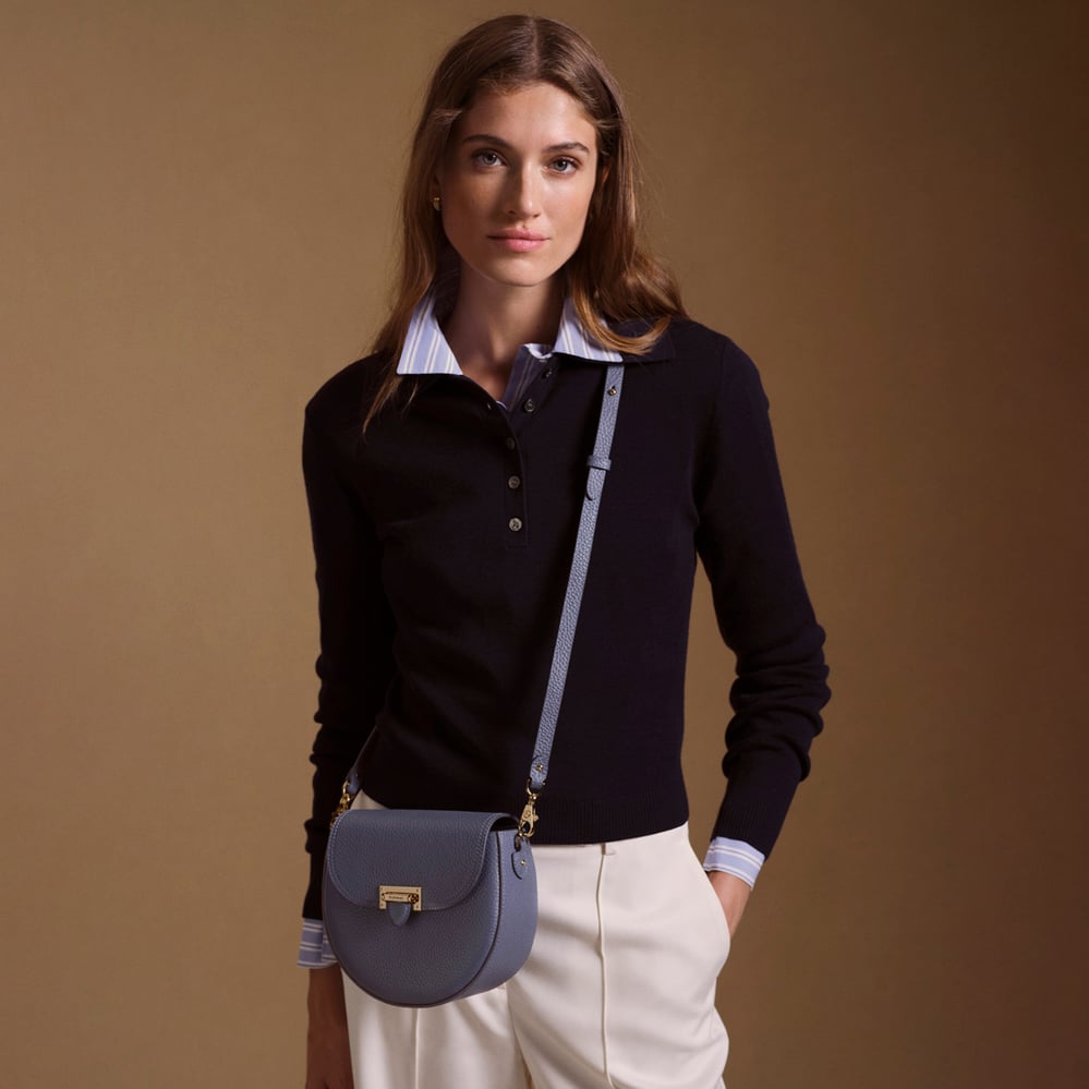 Portobello Crossbody Dusky Blue Pebble