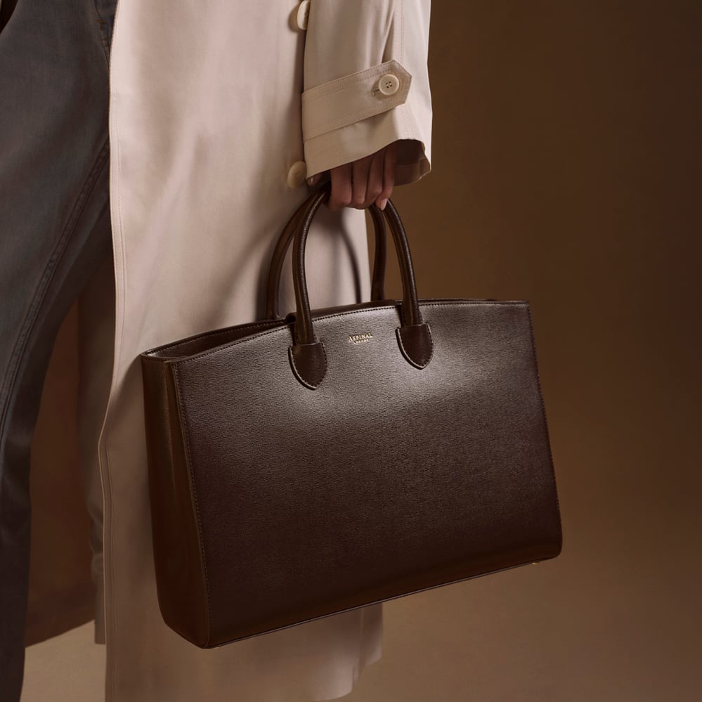 Madison Tote Chocolate Saffiano