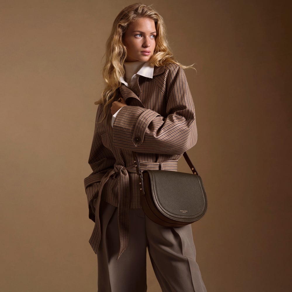 Stella Satchel Crossbody Chocolate Pebble