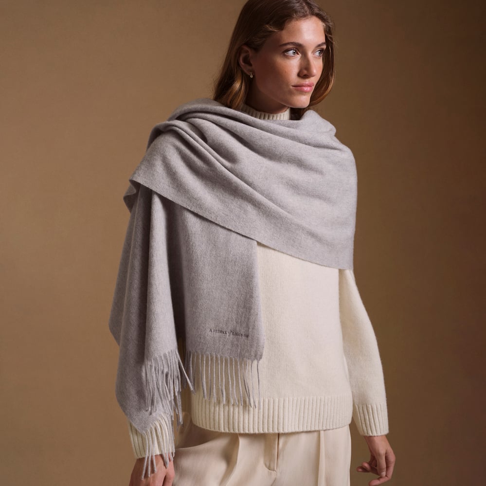 Cashmere Stole Light Grey Melange