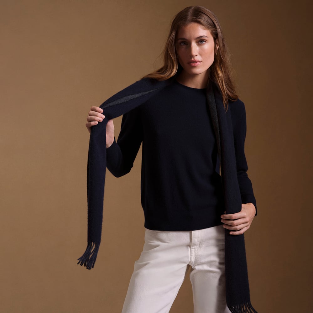 Women’s Crew Neck Cashmere Jumper Navy