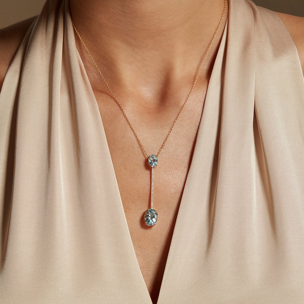 Diamond Straight Drop Necklace 0.17ct Diamond