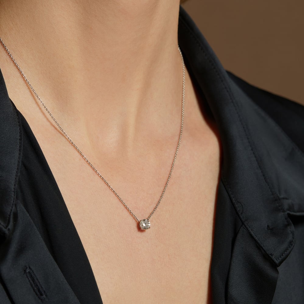 Floating Diamond 0.50ct Solitaire Necklace 0.53ct Diamond