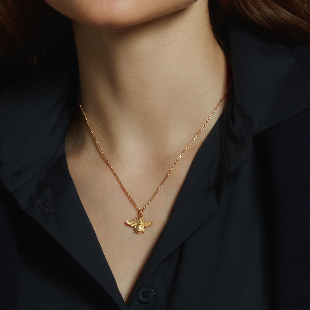 Bee Charm Necklace 18ct Gold Vermeil