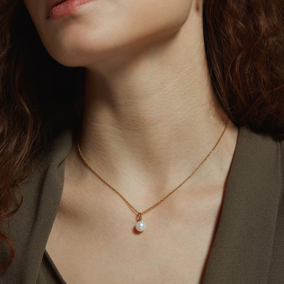 Pearl Pendant Necklace Freshwater Pearl & 18ct Gold Vermeil