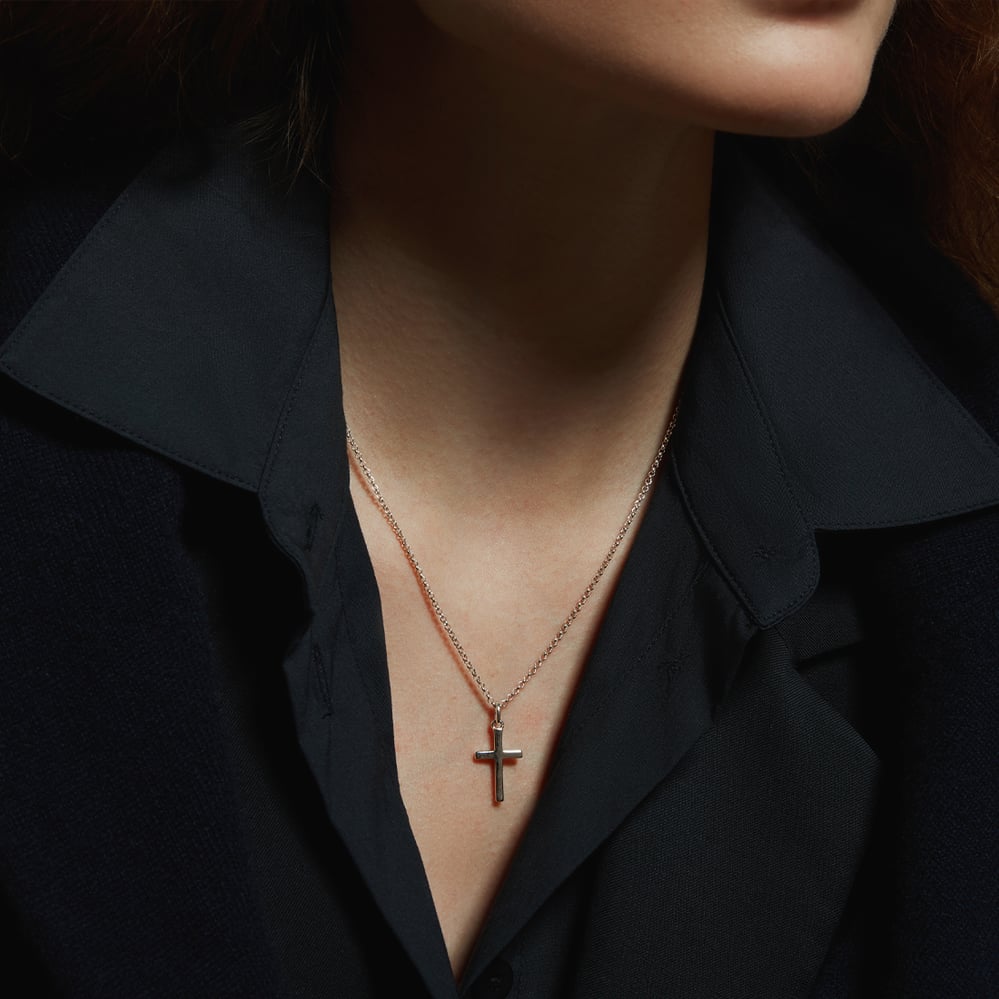 Cross Pendant Necklace Sterling Silver 925