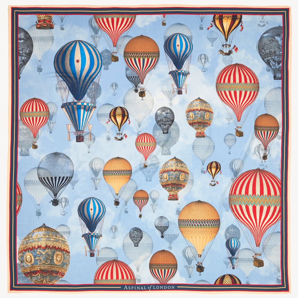 Merino Wool & Silk Wrap Dusky Blue Up Up & Away