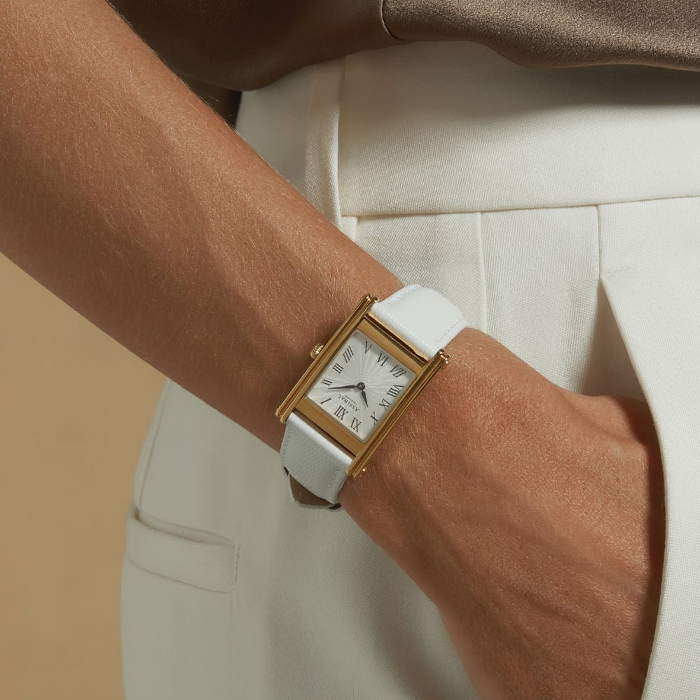 Mayfair® Classic Watch 23ct Gold Plated - White Lizard