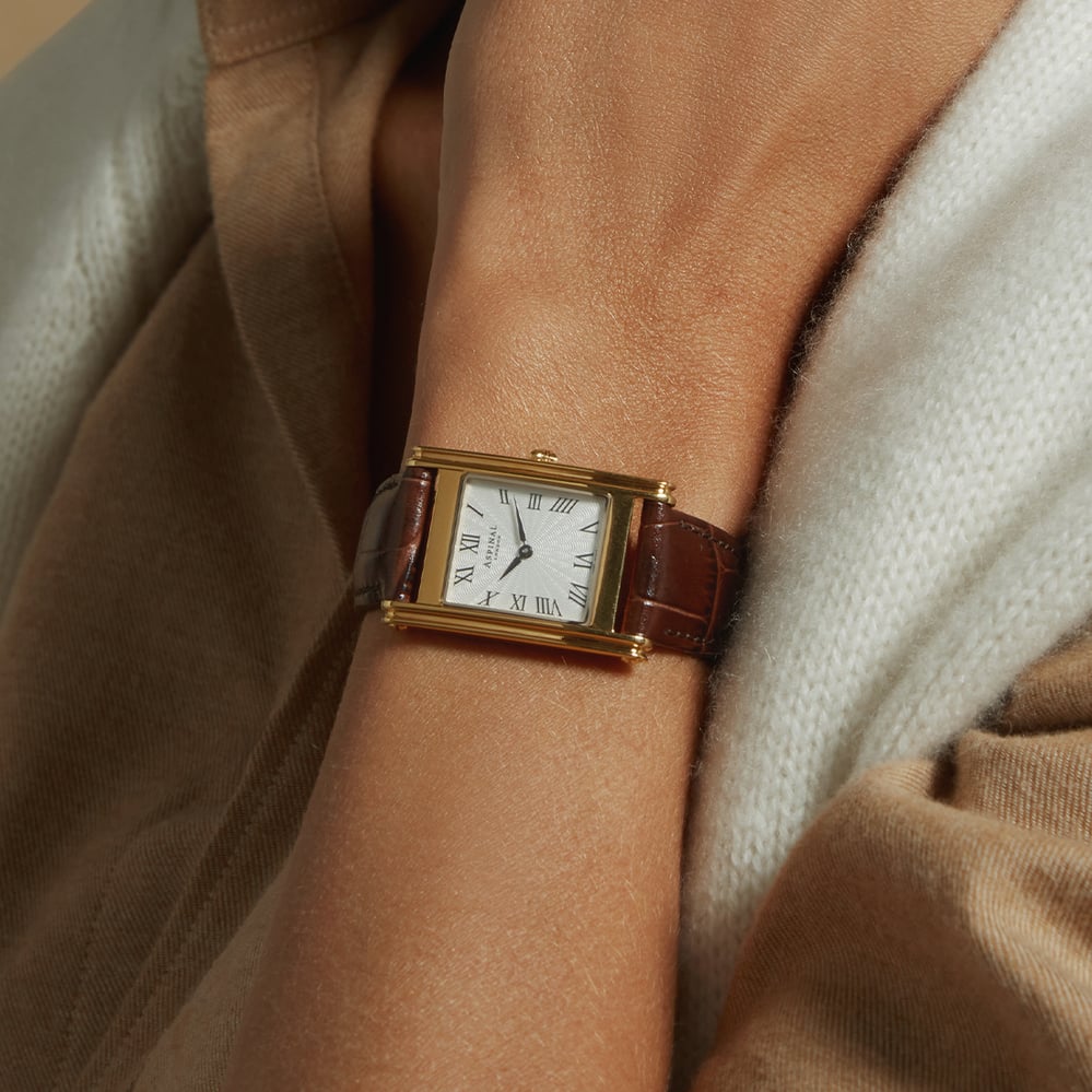Mayfair® Classic Watch 23ct Gold Plated - Deep Shine Chestnut Croc