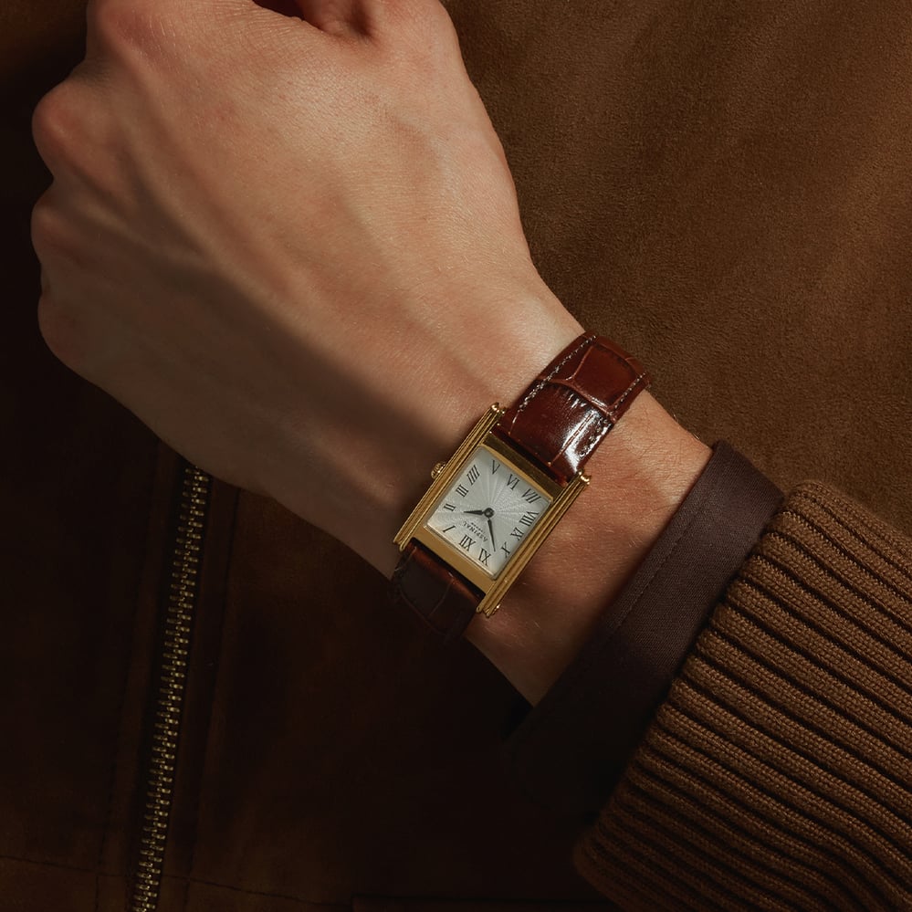 Mayfair® Classic Watch 23ct Gold Plated - Deep Shine Chestnut Croc