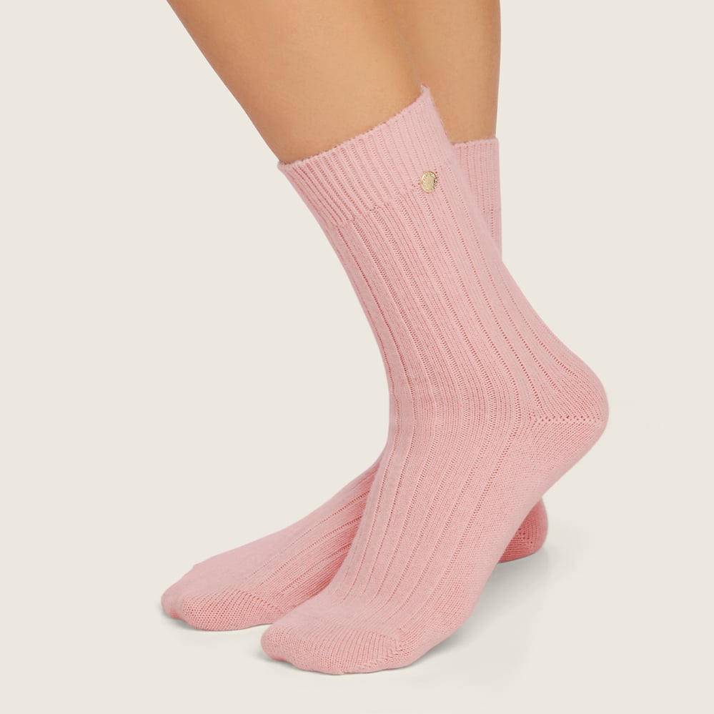 Set of 3 Cashmere Socks Pink, Chalk & Grey Cashmere