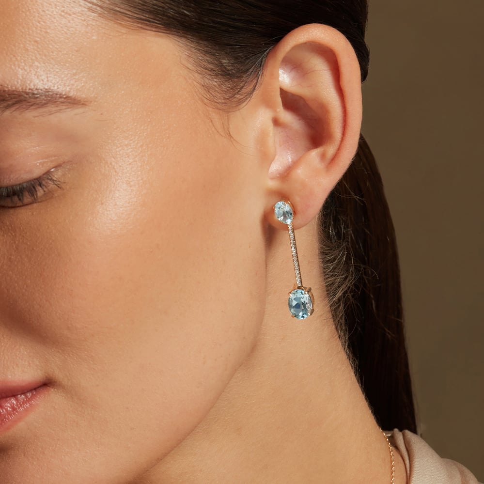 Diamond Straight Drop Earrings 0.22ct Diamond