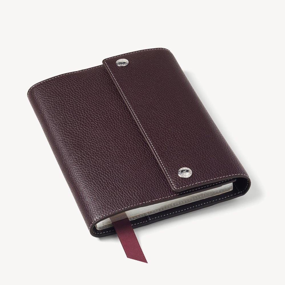 A5 Hudson Deluxe Refillable Journal Wine Milled Pebble