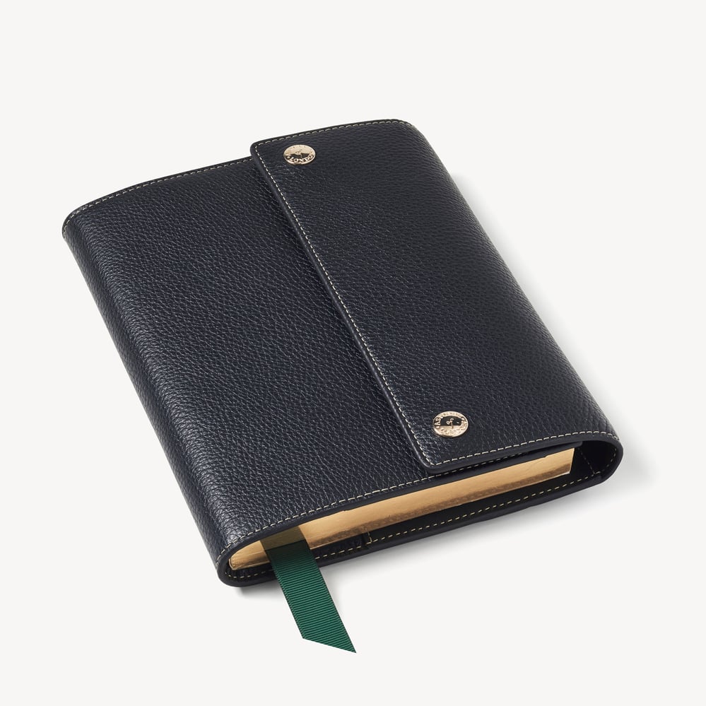 A5 Hudson Deluxe Refillable Journal Classic Navy Milled Pebble