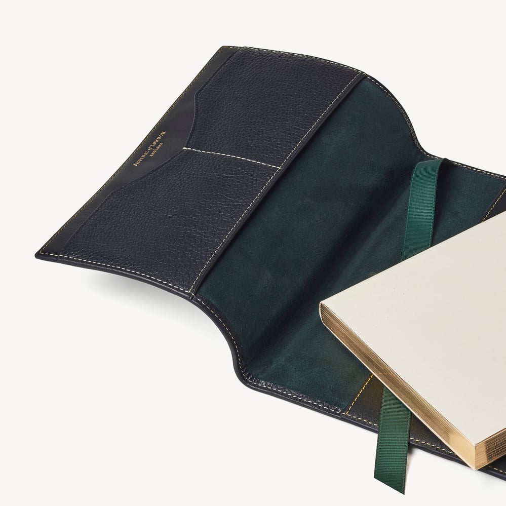 A5 Hudson Deluxe Refillable Journal Classic Navy Milled Pebble