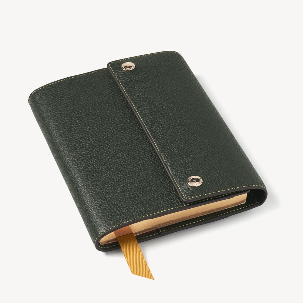 A5 Hudson Deluxe Refillable Journal Forest Green Milled Pebble