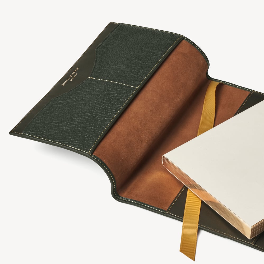 A5 Hudson Deluxe Refillable Journal Forest Green Milled Pebble