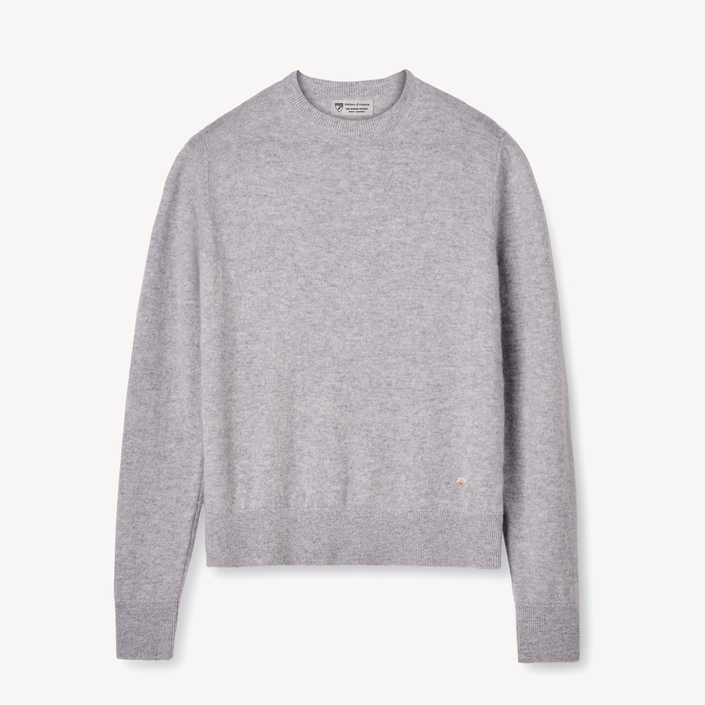 Women’s Crew Neck Cashmere Jumper Light Grey Melange