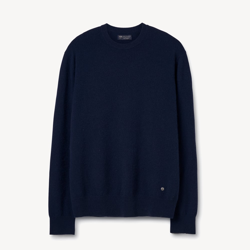 Men’s Crew Neck Cashmere Jumper Navy