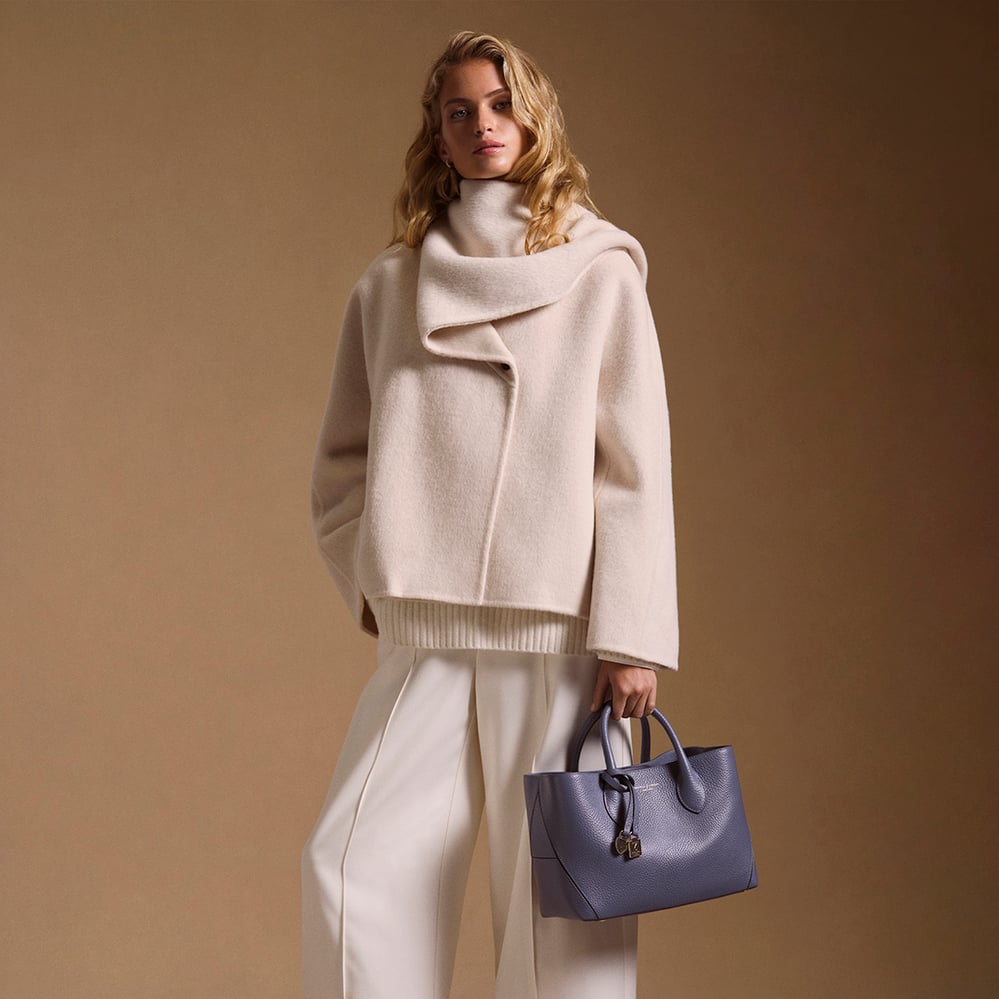Midi London Tote Dusky Blue Pebble