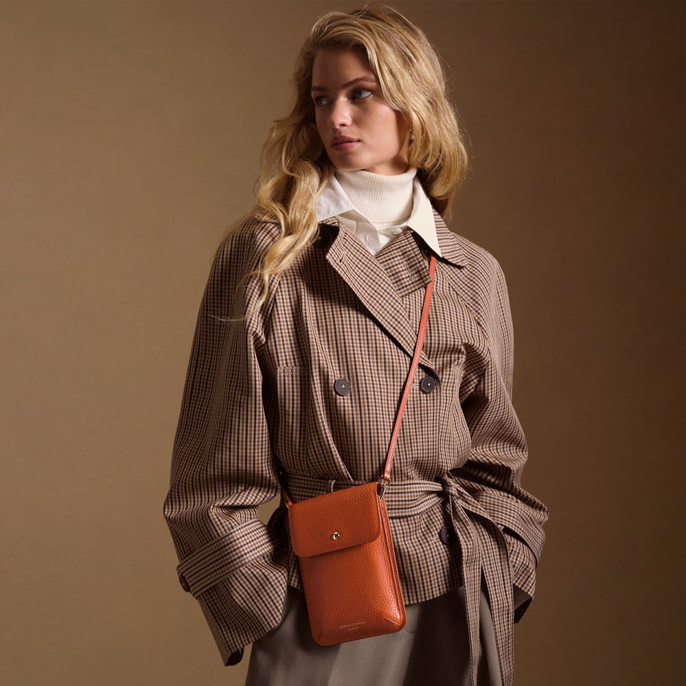 Duo Phone Crossbody Pouch Marmalade Pebble