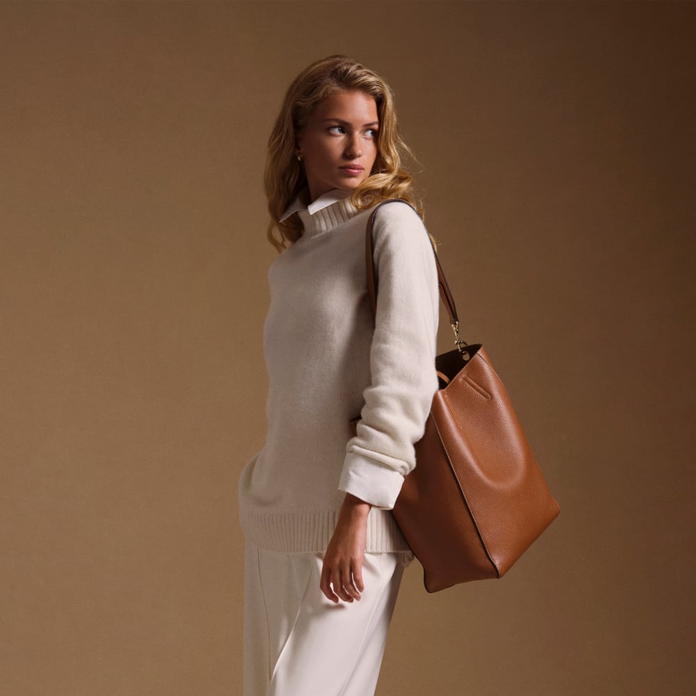 Soho Tote Tan Milled Pebble