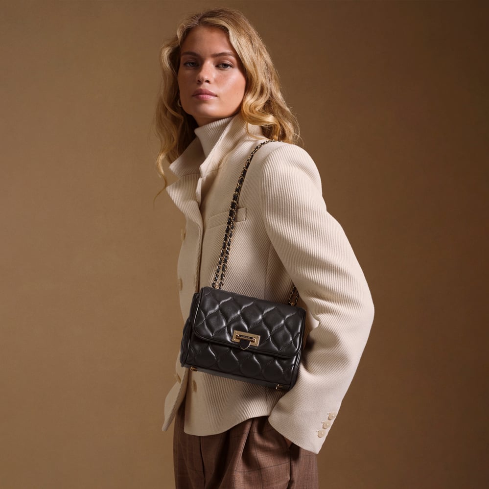 Lottie Black Large Quilted Nappa