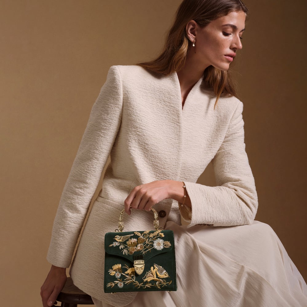 Midi Mayfair® Evergreen Velvet & Patent Croc