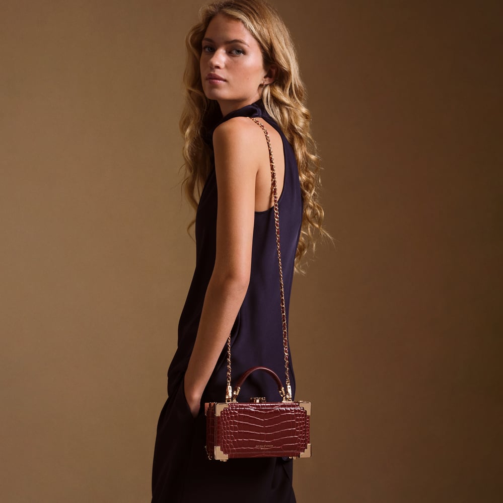 Trinket Box Merlot Patent Croc