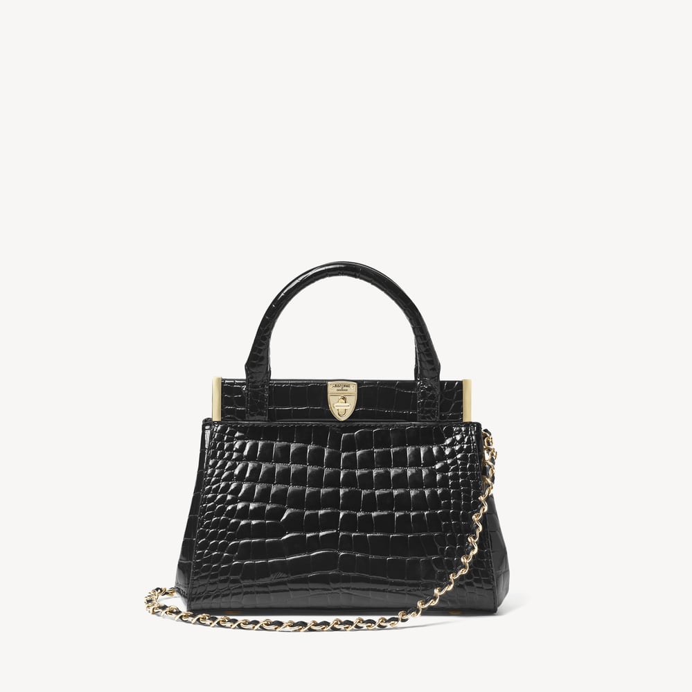 Grace Mini Black Patent Croc