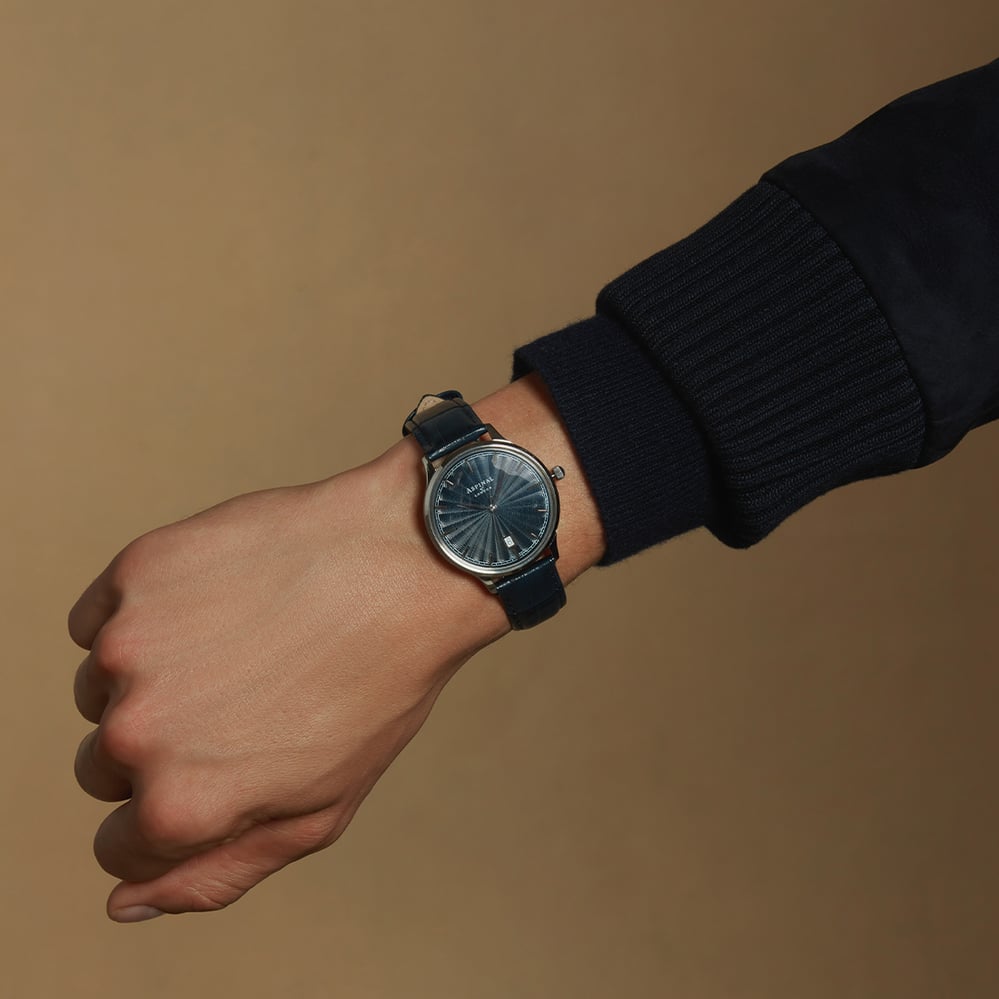 Mount Street Watch Stainless Steel - Deep Shine Navy Croc