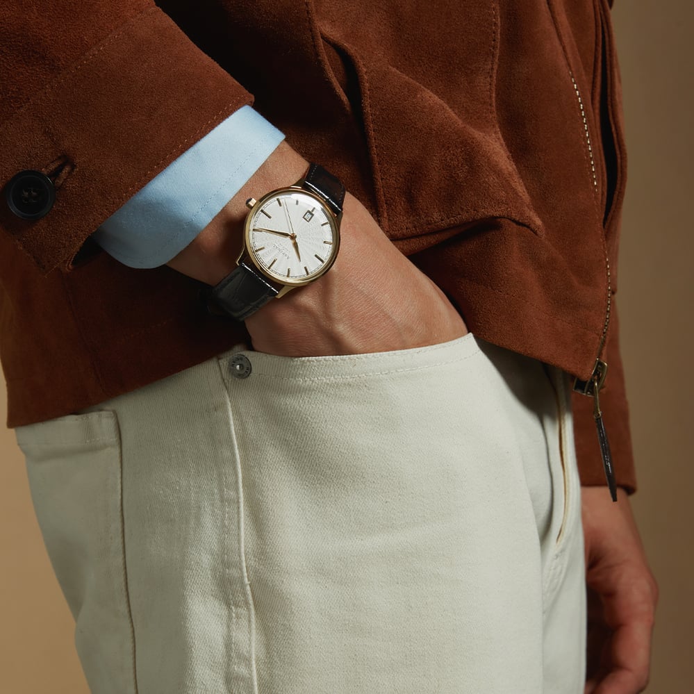Mount Street Watch Yellow Gold PVD - Deep Shine Black Croc