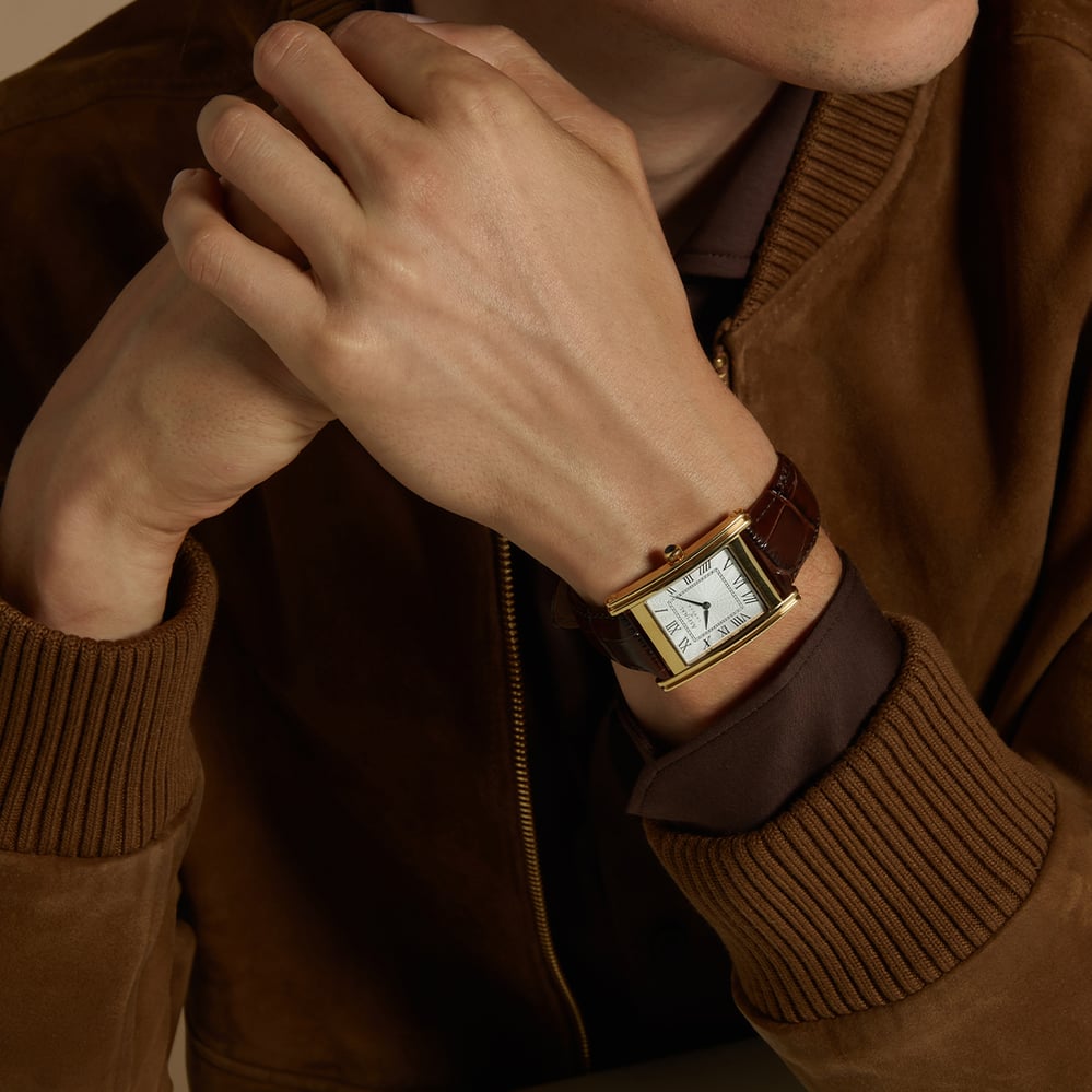 Mayfair® Classic Watch 23ct Gold Plated - Deep Shine Chestnut Croc