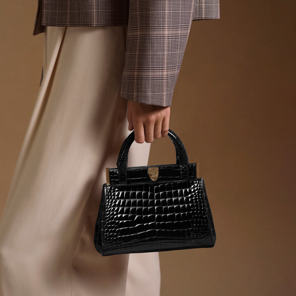 Grace Mini Black Patent Croc