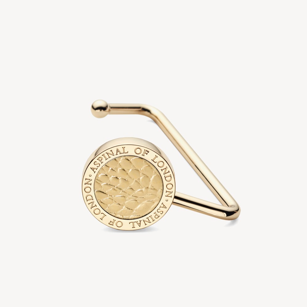 Aspinal Handbag Hook Gold Metallic Croc