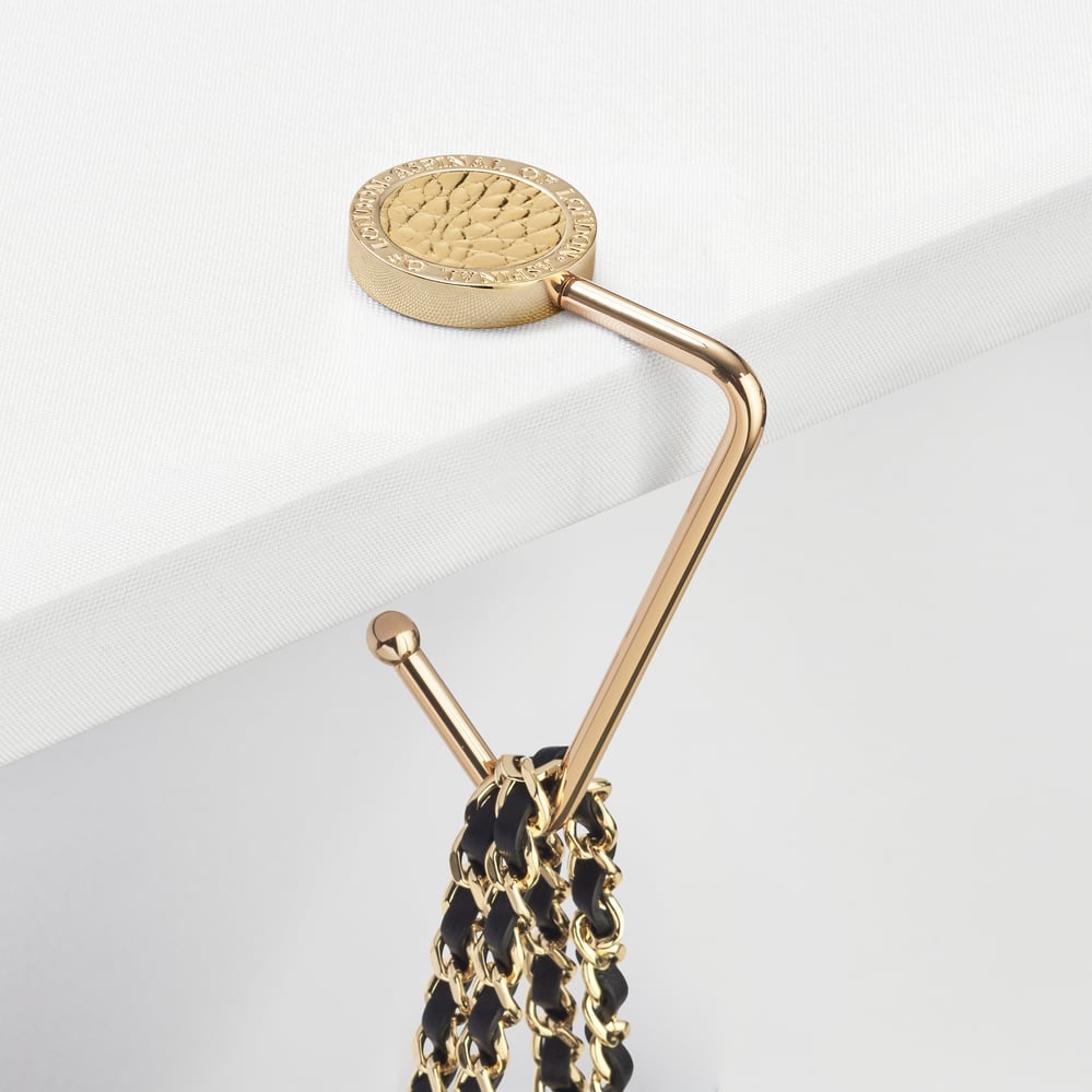 Aspinal Handbag Hook Gold Metallic Croc