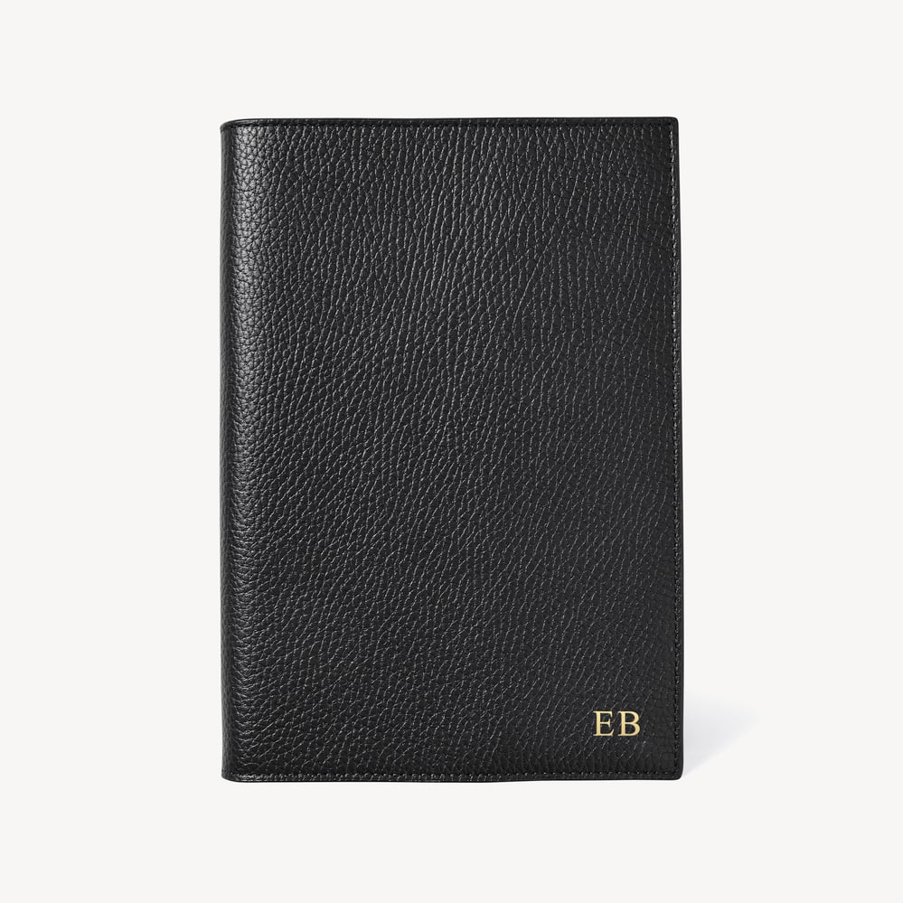 A5 Refillable Luxury Journal Black Pebble with Soft Suede Lining
