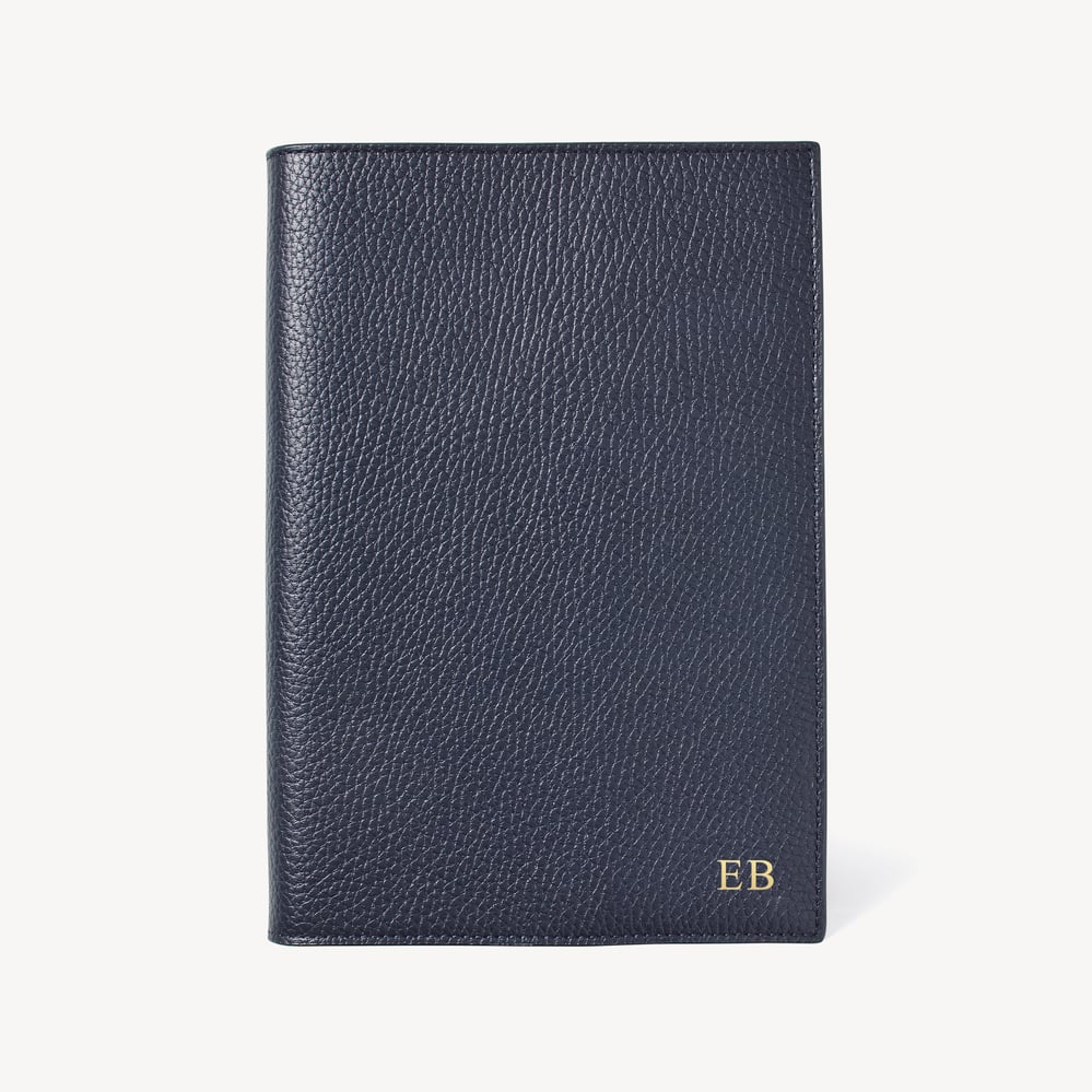 A5 Refillable Luxury Journal Navy Pebble with Soft Suede Lining