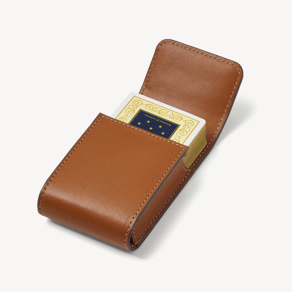 Playing Cards & Holder Smooth Tan